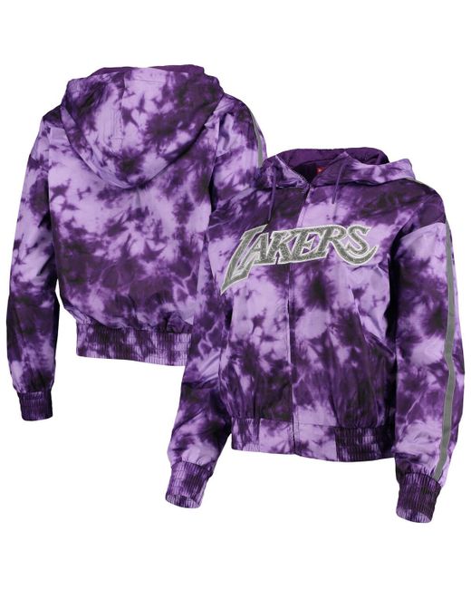 Mitchell & Ness Los Angeles Lakers Galaxy Sublimated Windbreaker Pullover Full-Zip Hoodie Jacket