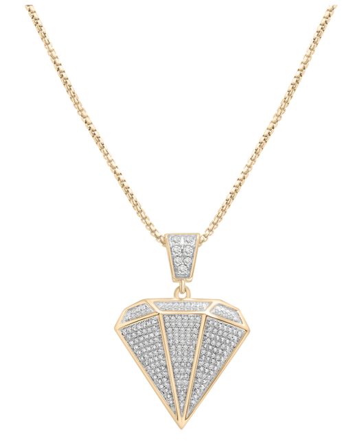 Macy's Diamond Pave Shaped 22 Pendant Necklace 1/2 ct. t.w. 14k Gold-Plated Sterling