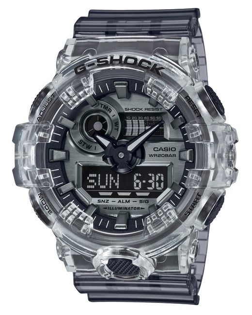 G-Shock Analog-Digital Skeleton Clear Resin Strap Watch 53.4mm