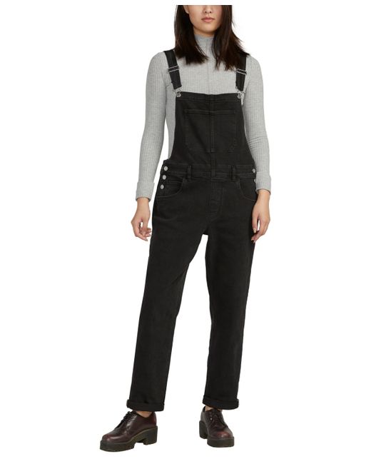 Silver Jeans Co. . Womens Baggy Straight Leg Overalls