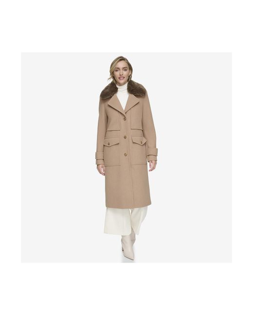 Andrew Marc Olpae Sb Wool Twill Coat With Back Vent