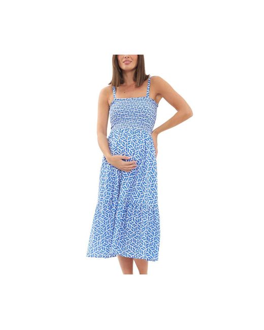 Ripe Maternity Capri Shirred Dress Lapis lapis