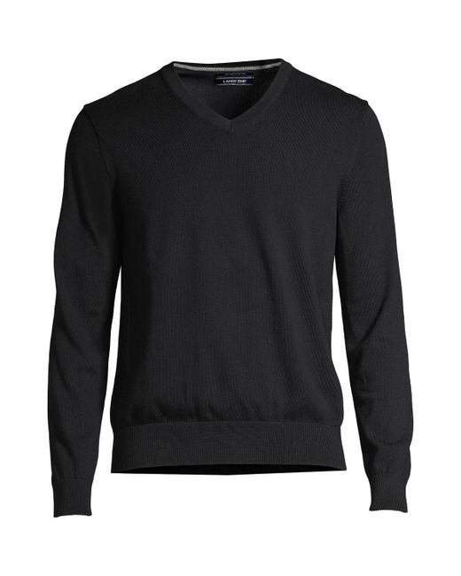 Lands' End Tall Classic Fit Fine Gauge Supima Cotton V-neck Sweater