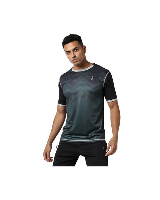 Campus Sutra Geometric Active wear T-Shirt