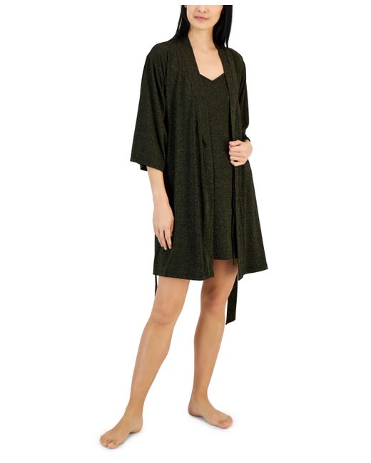 I.N.C. International Concepts 2-Pc. Sparkle Robe Chemise Set Created for