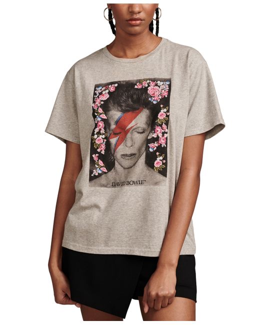 Lucky Brand Floral Bowie Graphic Boyfriend T-Shirt