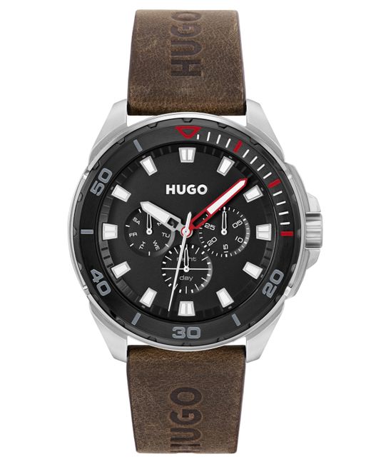 Hugo Boss Fresh Genuine Leather Strap Watch 44mm