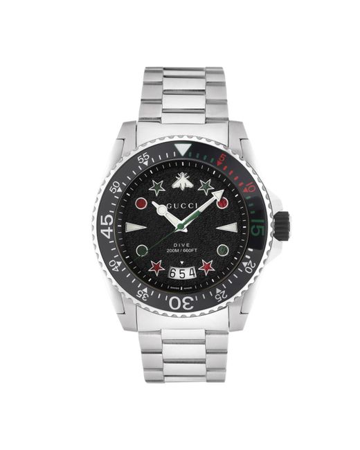 Gucci Swiss Dive Stainless Steel Bracelet Watch 45mm