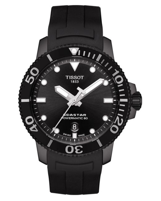 Tissot Swiss Automatic SeaStar Rubber Strap Diver Watch 43mm
