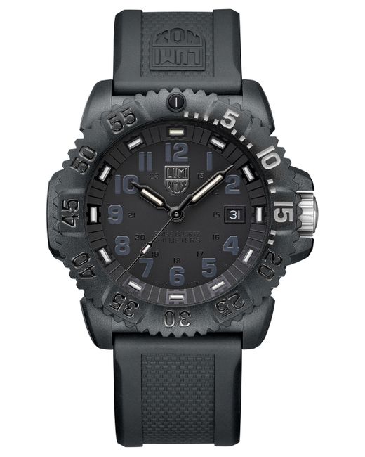 Luminox Swiss Navy Seal Colormark Foundation Exclusive Black Rubber Strap Watch 44mm