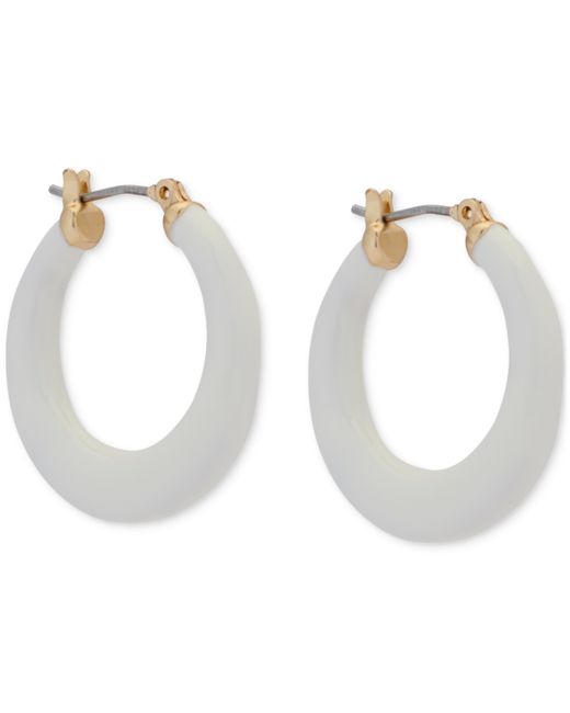 Lucky Brand Tone Small White Hoop Earrings