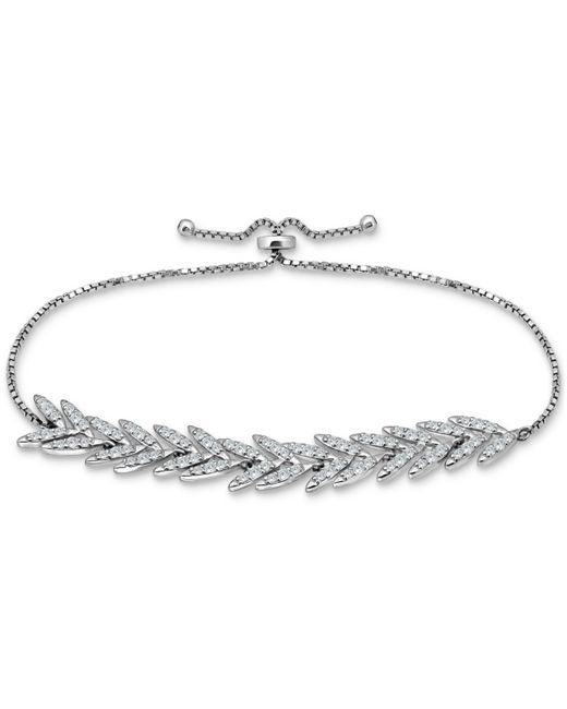 Macy's Cubic Zirconia Feathered Bolo Bracelet Created for