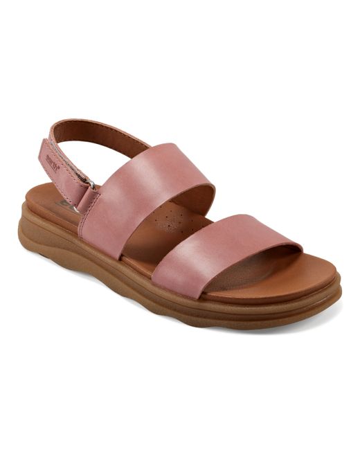 Earth Leah Round Toe Strappy Casual Flat Sandals