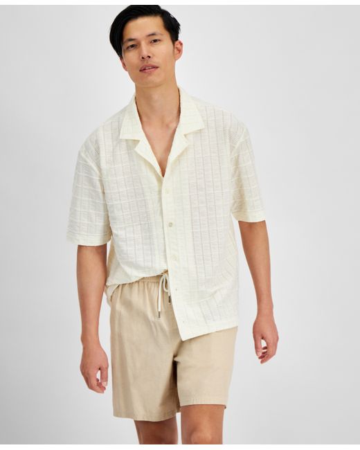 And Now This Textured Knit Short-Sleeve Camp Shirt Created for Macy