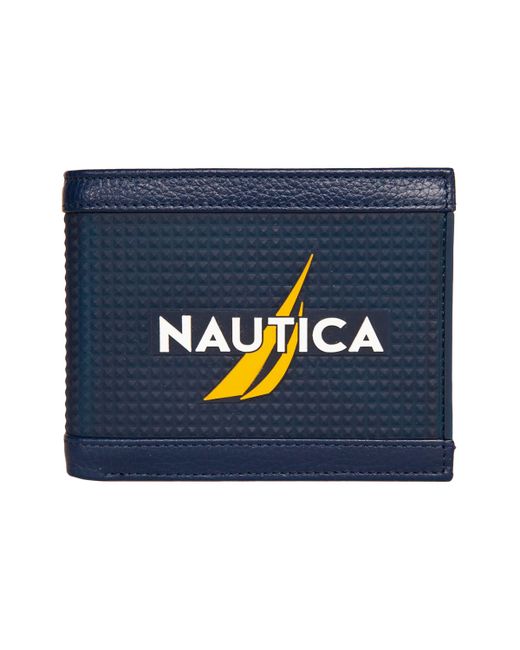 Nautica Logo Rubber Leather Bifold Wallet