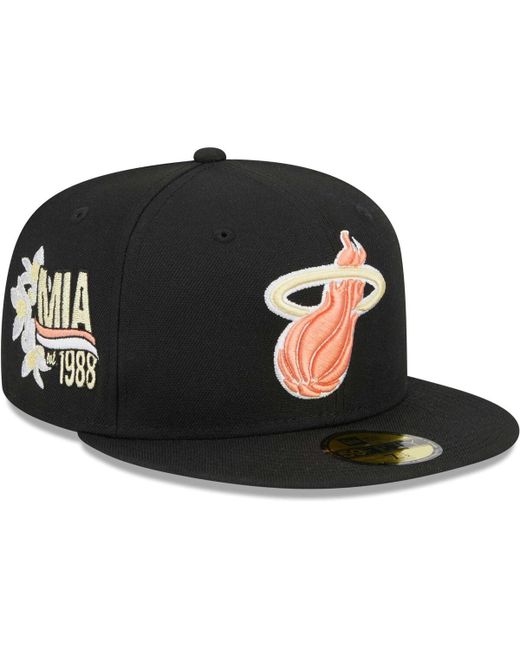 New Era Miami Heat Floral Side 59FIFTY Fitted Hat