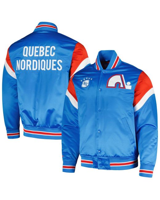 Mitchell & Ness Quebec Nordiques Midweight Satin Full-Snap Jacket