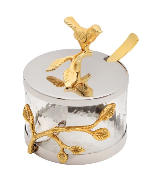 Godinger Signature Collection Bird Glass Canister and Spoon 23 oz