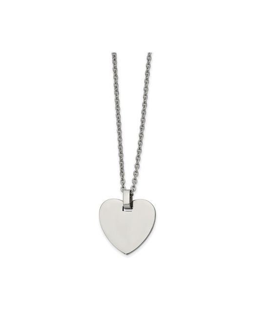 Chisel Polished Heart Pendant on a Cable Chain Necklace