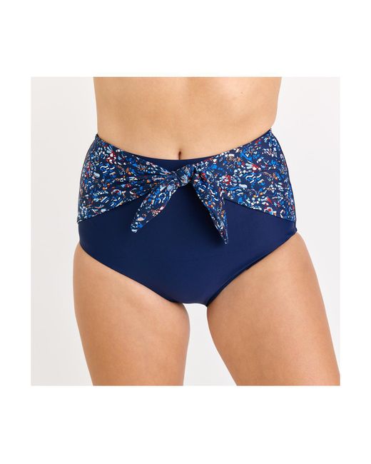 Calypsa High Waisted Bikini Bottom With Front Tie mosaic