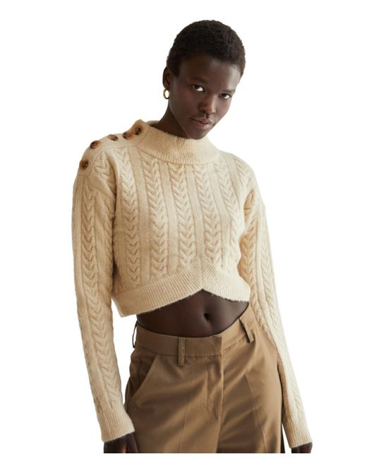 Crescent Oliva Mock Neck Crop Sweater