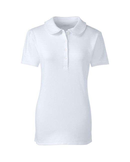 Lands' End School Uniform Short Sleeve Peter Pan Collar Polo Shirt