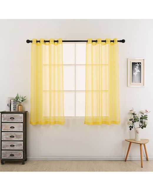 Goodgram Montauk Accents 2 Piece Grommet Top Summery Sheer Voile Window Curtain Panels For Small/Short Windows