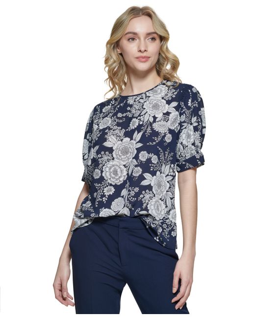 Tommy Hilfiger Cuffed Puff-Sleeve Blouse