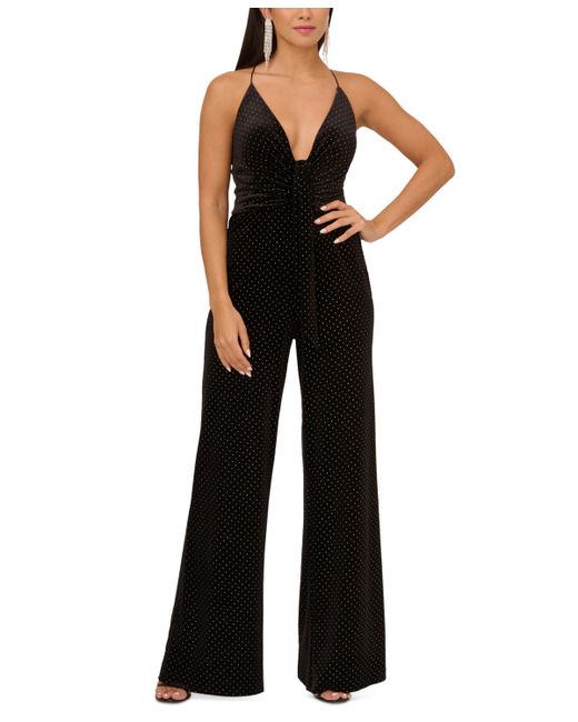 Adrianna by Adrianna Papell Embellished Velvet Jumpsuit