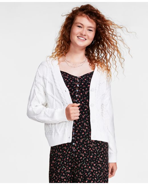 Lucky Brand Cable-Stitch Long-Sleeve Cardigan