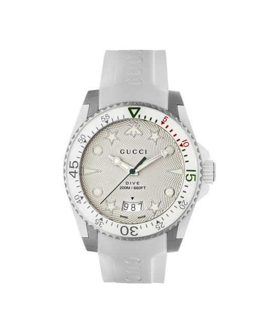 Gucci Swiss Dive Rubber Strap Watch 40mm