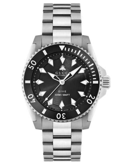 Gucci Swiss Automatic Dive Bracelet Watch 40mm Black