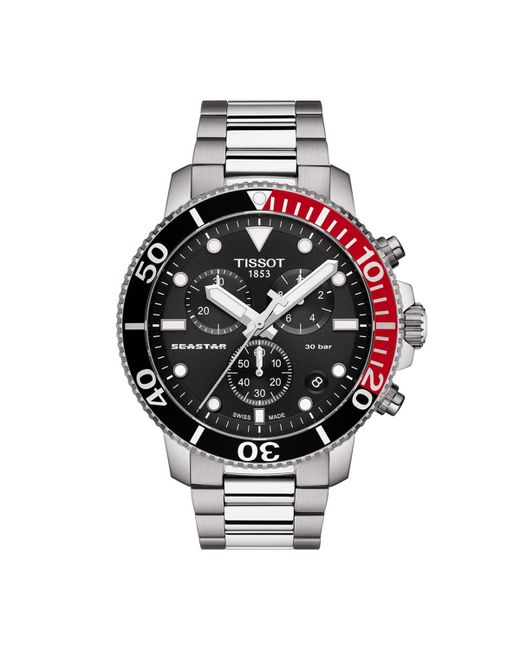 Tissot Swiss Chronograph Seastar 1000 Stainless Steel Bracelet Watch 46mm