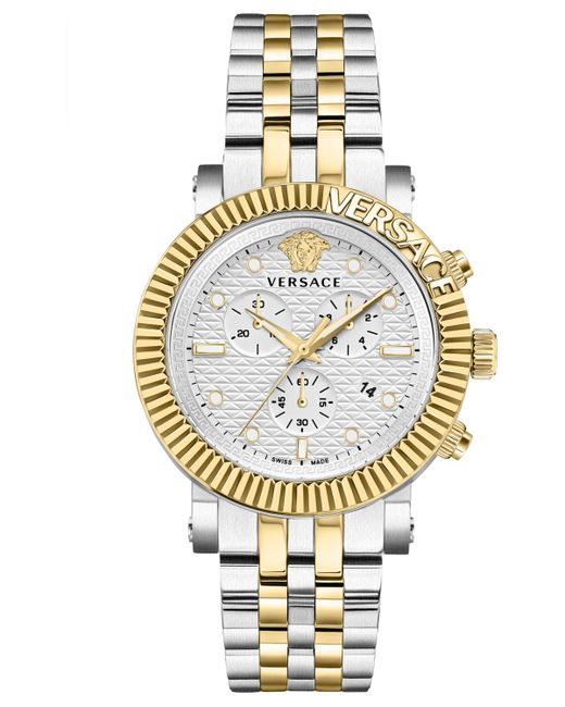 Versace Swiss Chronograph V-Chrono Two-Tone Bracelet Watch 45mm