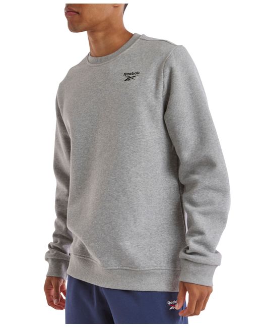 Reebok Identity Vector Regular-Fit Logo-Print Fleece Sweatshirt
