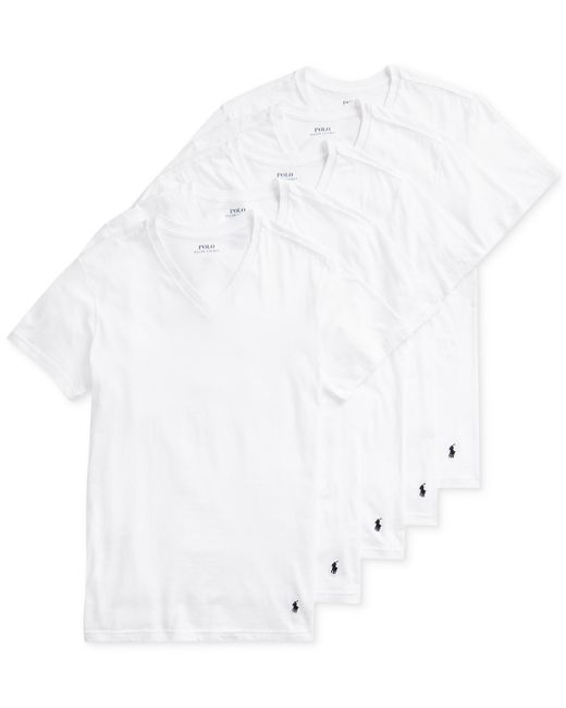 Polo Ralph Lauren Undershirt Slim Fit Classic Cotton V-Neck 5 Pack