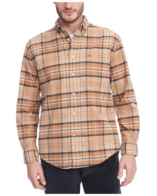 Tommy Hilfiger Big Tall Westley Regular-Fit Plaid Button-Down Brushed Twill Shirt