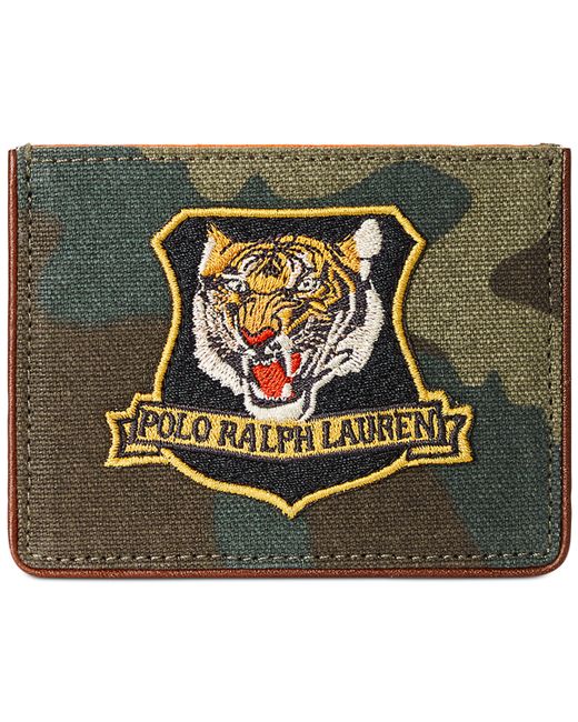 Polo Ralph Lauren Tiger-Patch Canvas Card Case
