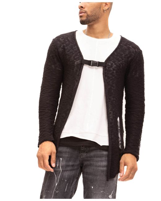Ron Tomson Modern Buckled Long Cardigan Sweater