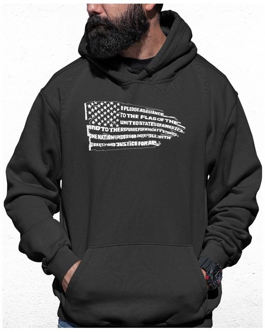 La Pop Art Pledge of Allegiance Flag Word Art Hooded Sweatshirt