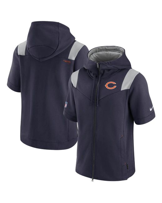 Nike Chicago Bears Sideline Showout Short Sleeve Full-Zip Hoodie