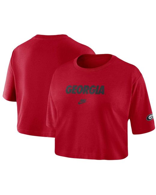 Nike Georgia Bulldogs Wordmark Cropped T-shirt