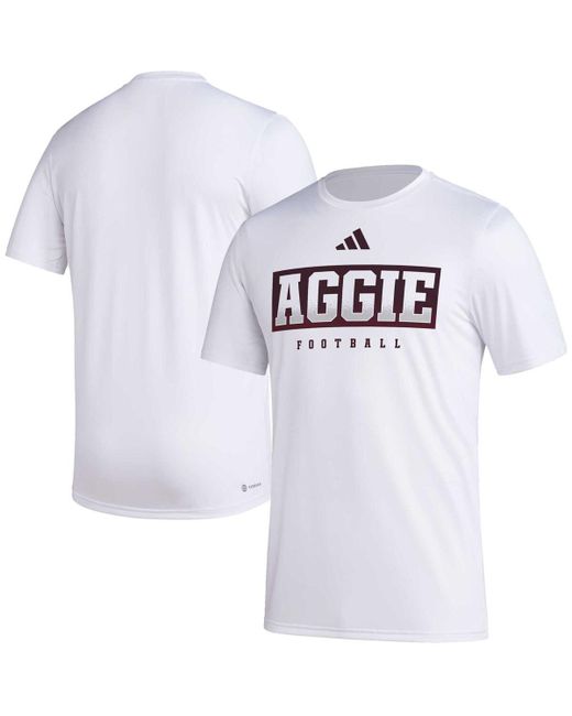 Adidas Texas AM Aggies Football Practice Aeroready Pregame T-shirt