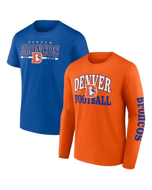 Fanatics Royal Denver Broncos Throwback T-shirt Combo Set