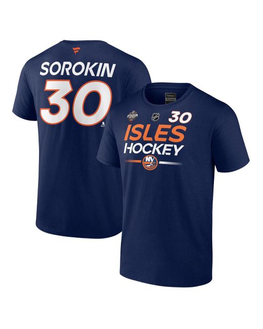 Fanatics Ilya Sorokin New York Islanders 2024 Nhl Stadium Series Authentic Pro Name and Number T-shirt