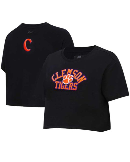 Pro Standard Clemson Tigers Classic Three-Hit Boxy Cropped T-shirt