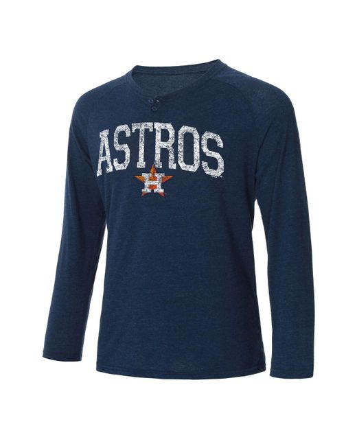 Concepts Sport Houston Astros Inertia Raglan Long Sleeve Henley T-shirt