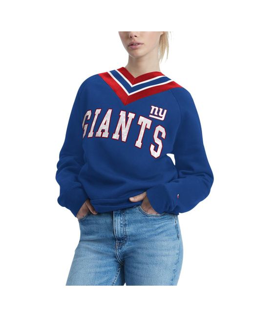 Tommy Hilfiger New York Giants Heidi Raglan V-Neck Sweater