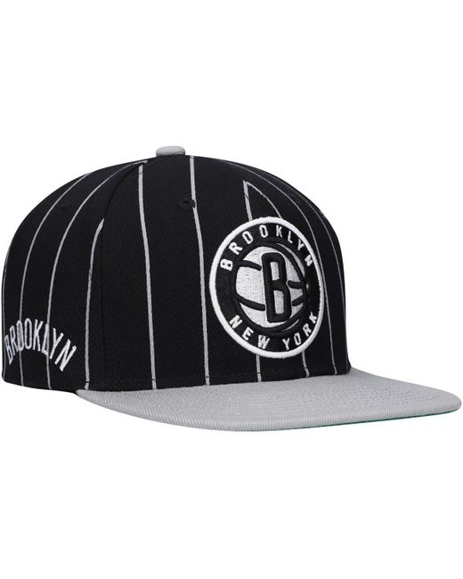 Mitchell & Ness Gray Brooklyn Nets Hardwood Classics Pinstripe Snapback Hat