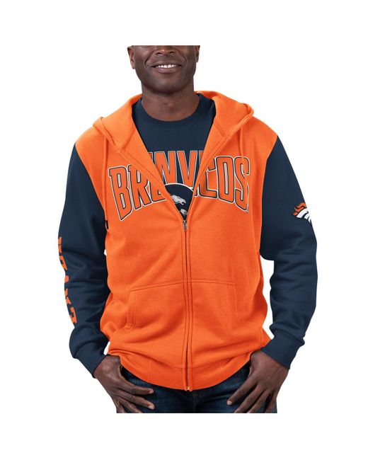 G-iii Sports By Carl Banks Navy Denver Broncos T-shirt and Full-Zip Hoodie Combo Set